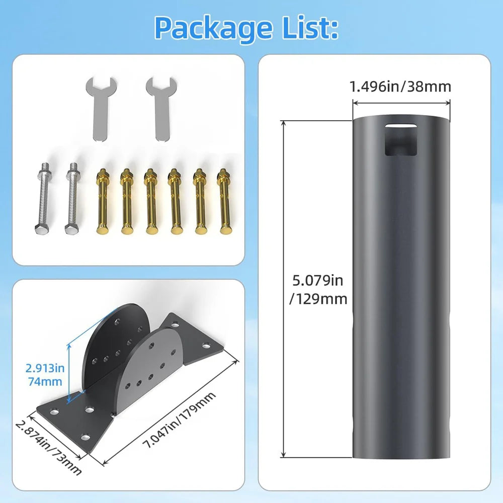 Adjustable Roof Pole Mounting Kit for Starlink Gen 2 Dish