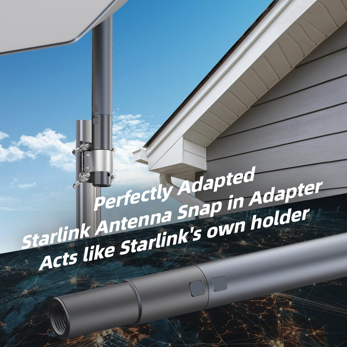 Aluminum Pipe Mount Adapter for Starlink Gen 2 Dish