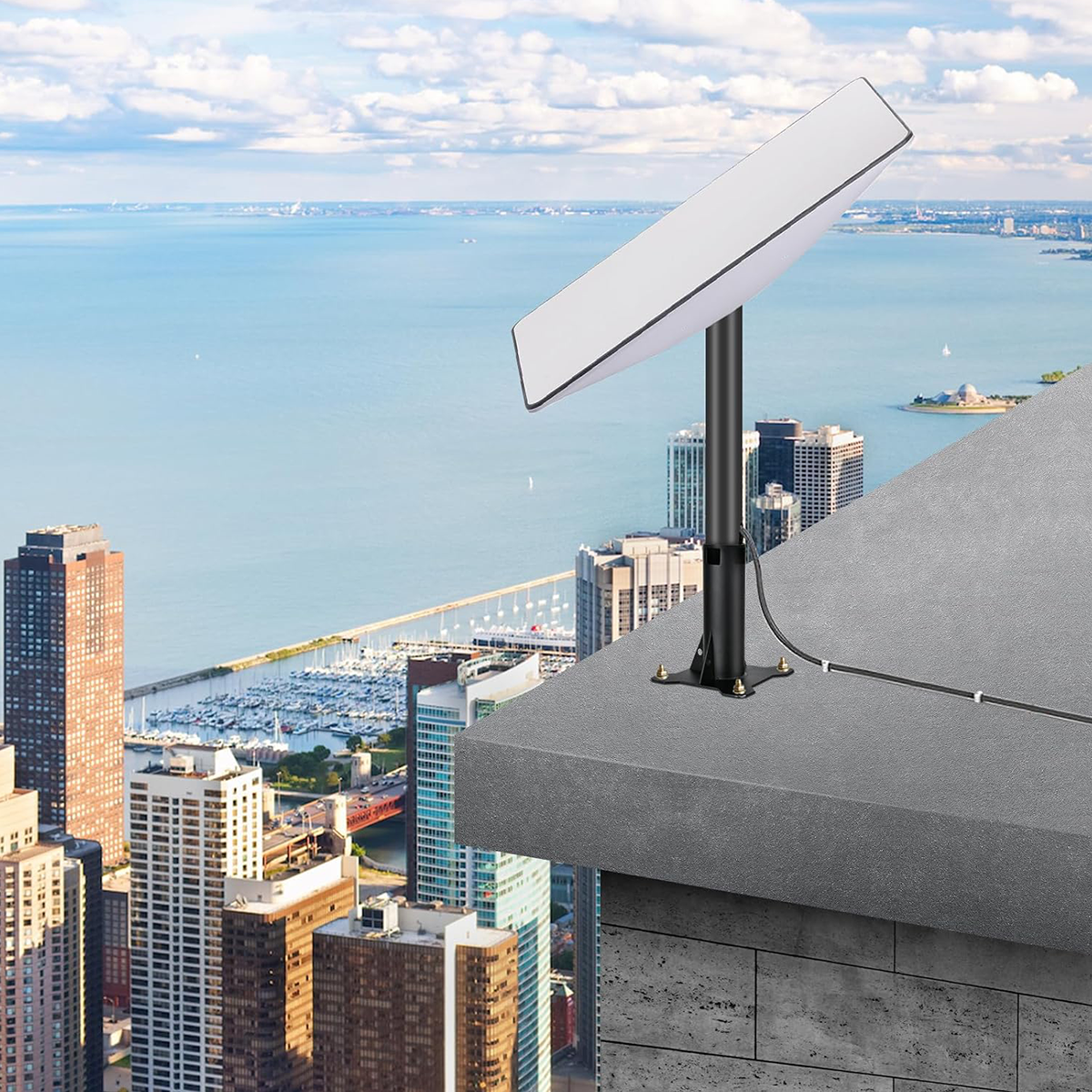 Heavy-Duty Carbon Steel Roof Mount for Starlink Gen 2 Dish